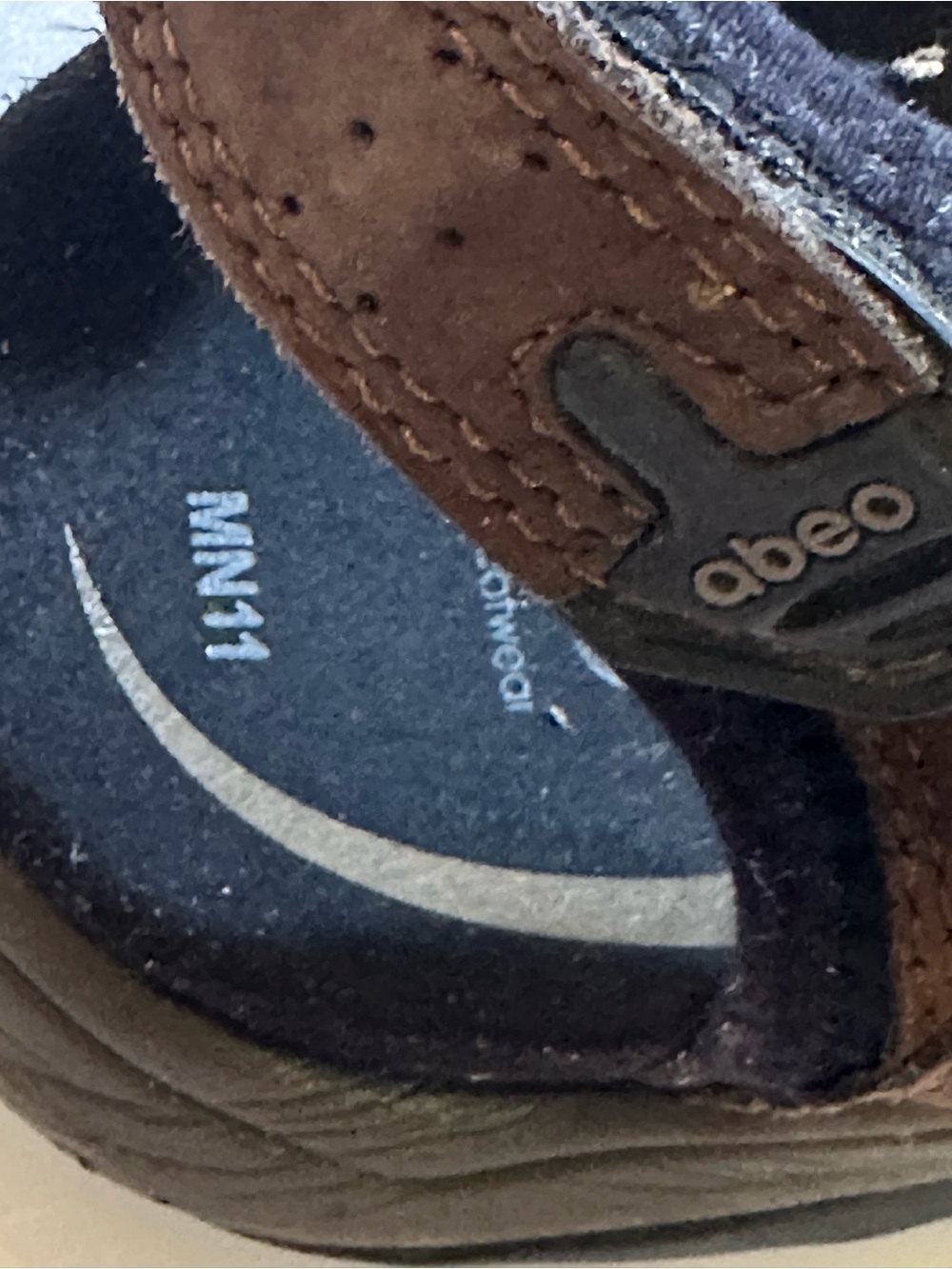 Abeo Brown Leather Comfort Sandals Mens 11 Orthopedic Walking - Picture 5 of 11